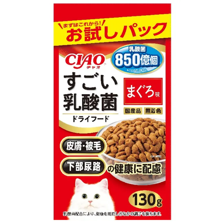 CIAO すごい乳酸菌 ドライフード まぐろ味 お試し 130g