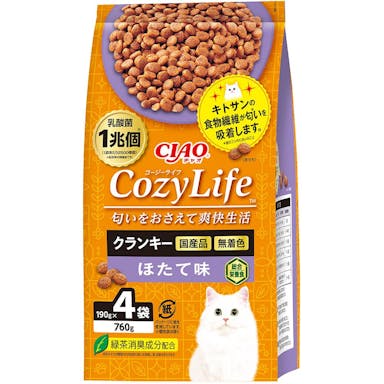 いなば Cozy Life クランキー ほたて味 190g×4袋