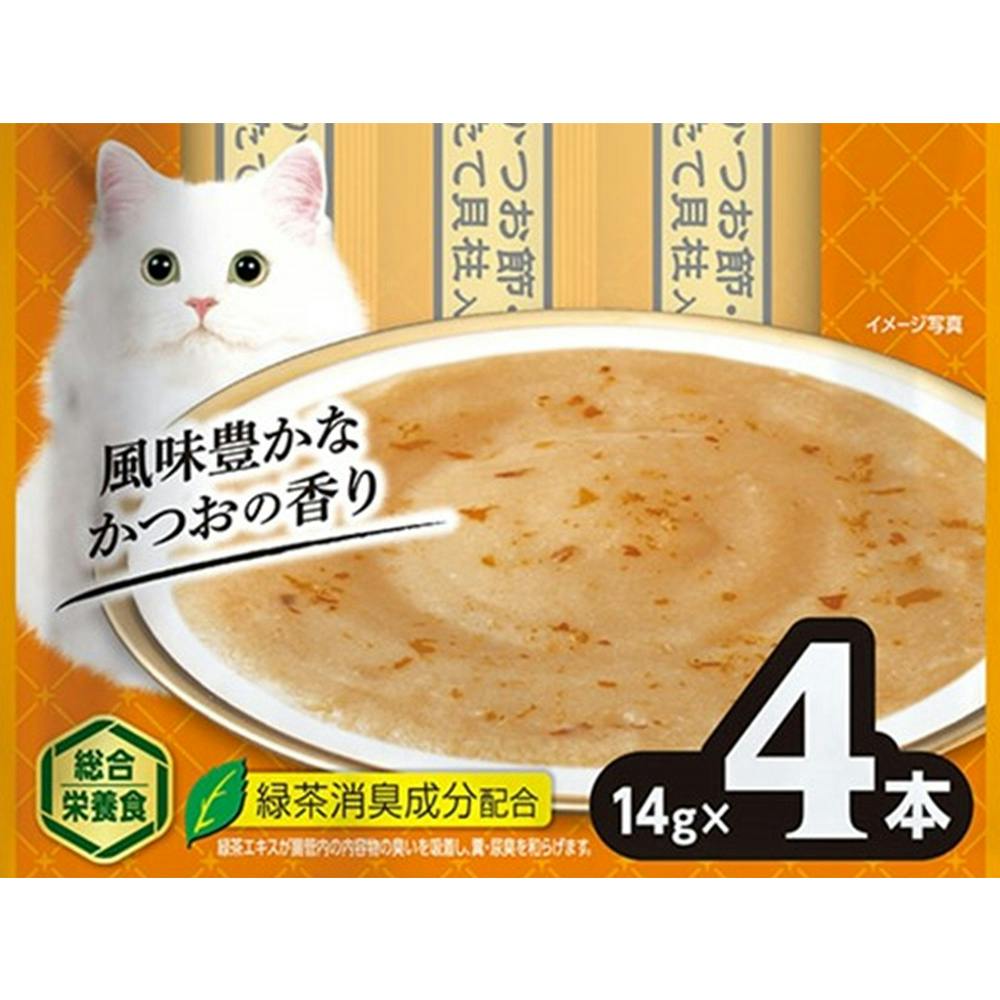 焼かつおディナー ちゅ～る かつお節・ほたて貝柱入り 4本 | おやつ