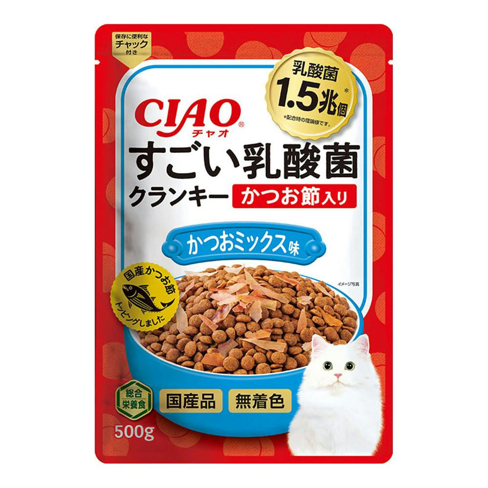 いなば CIAO すごい乳酸菌 クランキー かつおミックス 500g