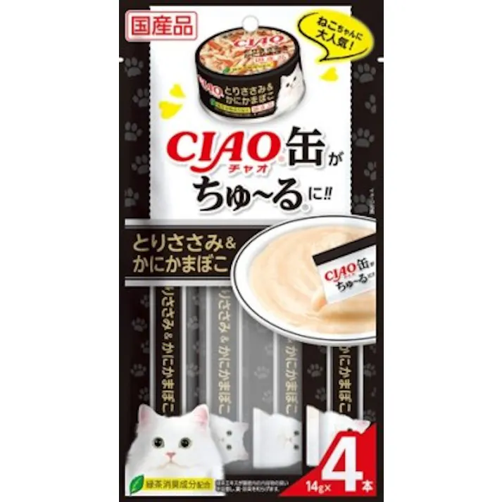 CIAO缶ちゅ~る とりささみ&かにかまぼこ 14g×4本入
