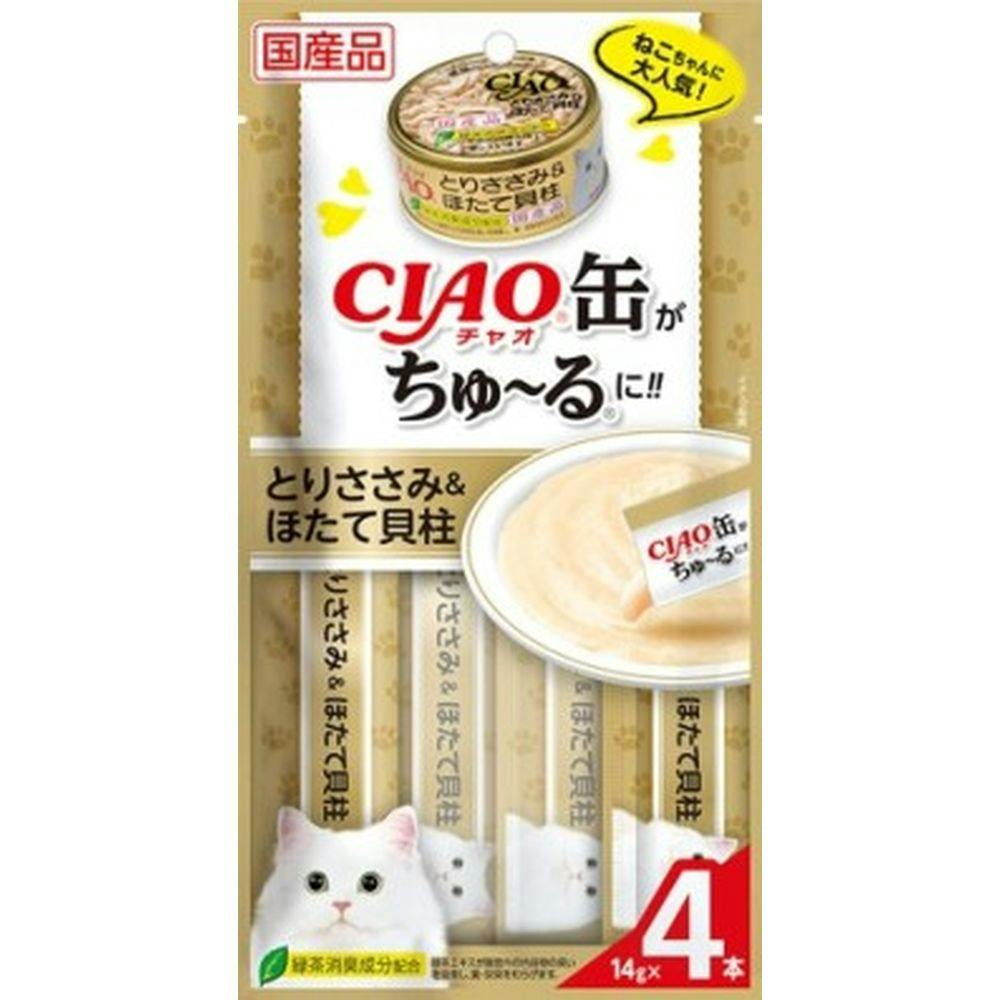 CIAO缶ちゅ～る とりささみ＆ほたて貝柱 14g×4本入