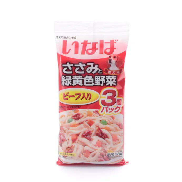 いなば ささみと緑黄色野菜 ビーフ入り 80g 3個パック ホームセンター通販 カインズ