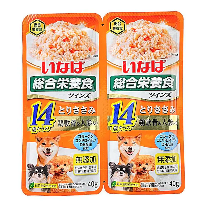 いなば ツインズ 14歳からのとりささみ 鶏軟骨&人参入り 80g