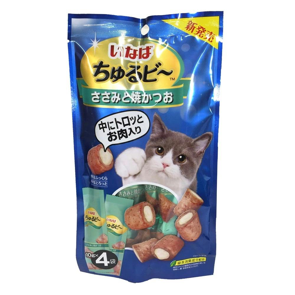 いなば ちゅるビ～ ささみと焼かつお 10g×4袋 | ペット用品（猫