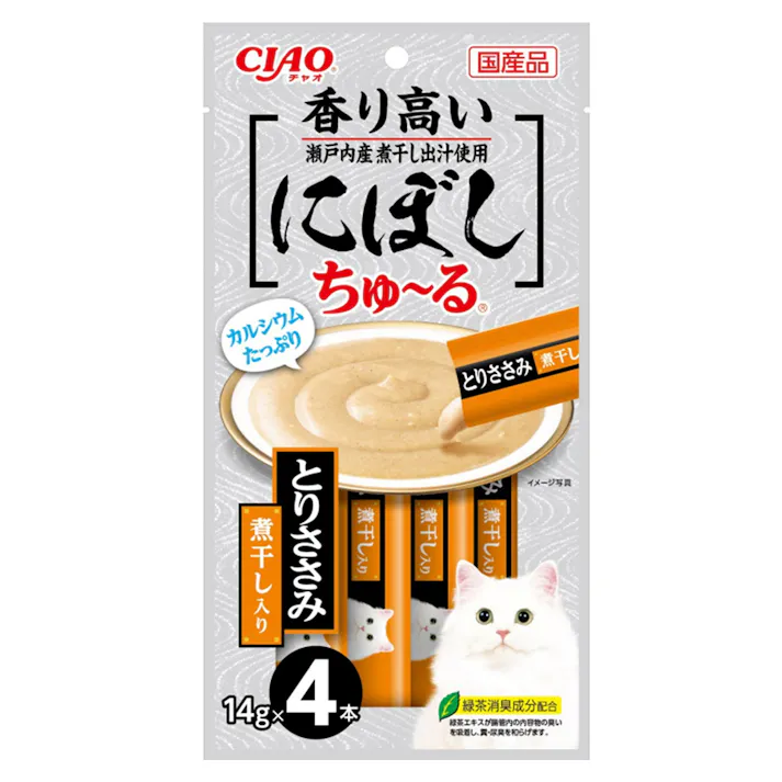 CIAO 煮干しちゅ~る とりささみ煮干入り 14g×4本