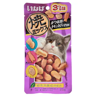 いなば 焼ミックス 3つの味 かつお節・チキンスープ・いか風味 25g