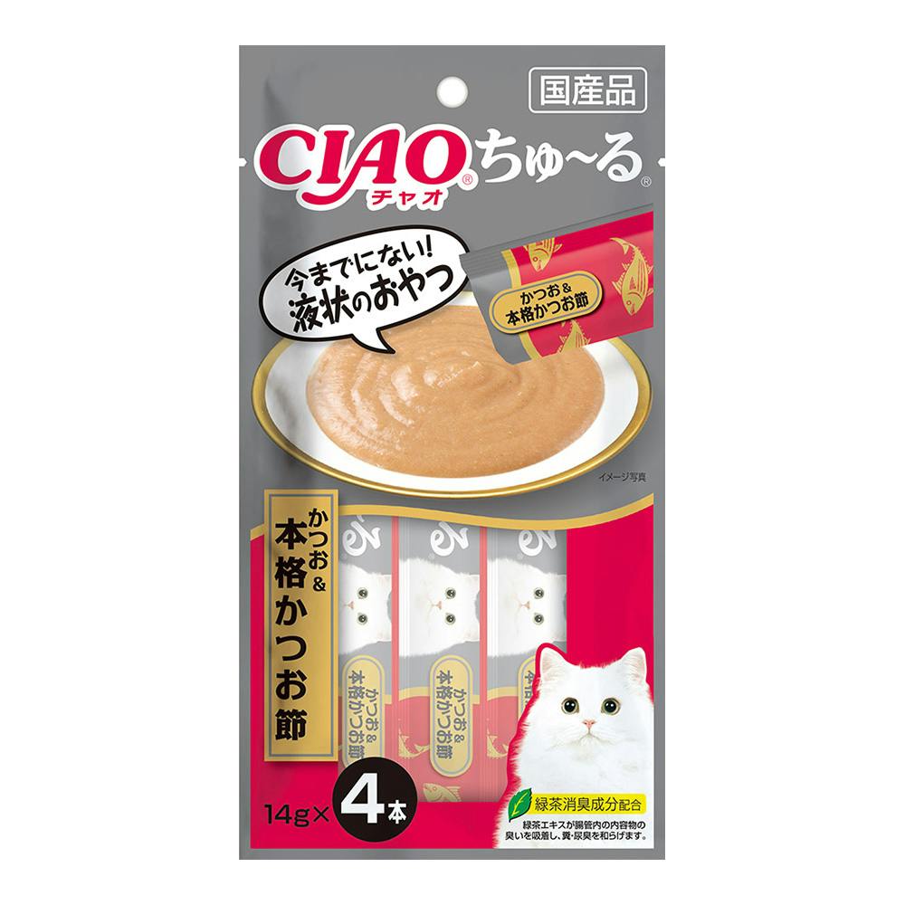 ケース販売】いなば CIAOちゅ～る かつお＆本格かつお節4本(1