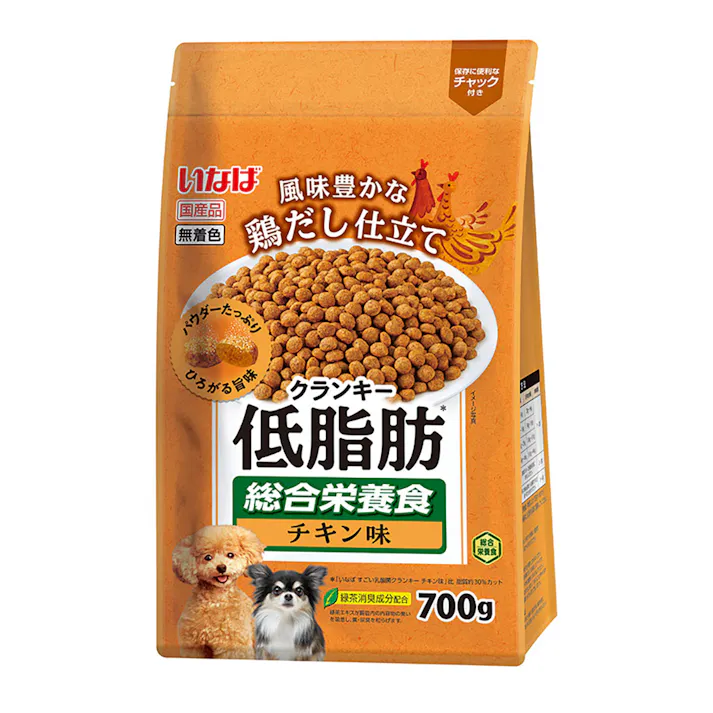 いなば 低脂肪クランキー 鶏だしチキン味 700g
