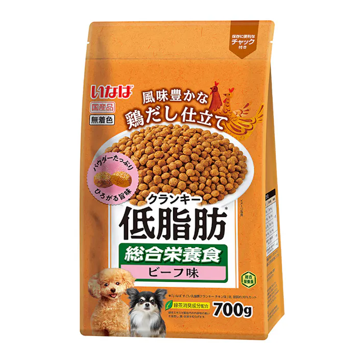 いなば 低脂肪クランキー 鶏だしビーフ味 700g