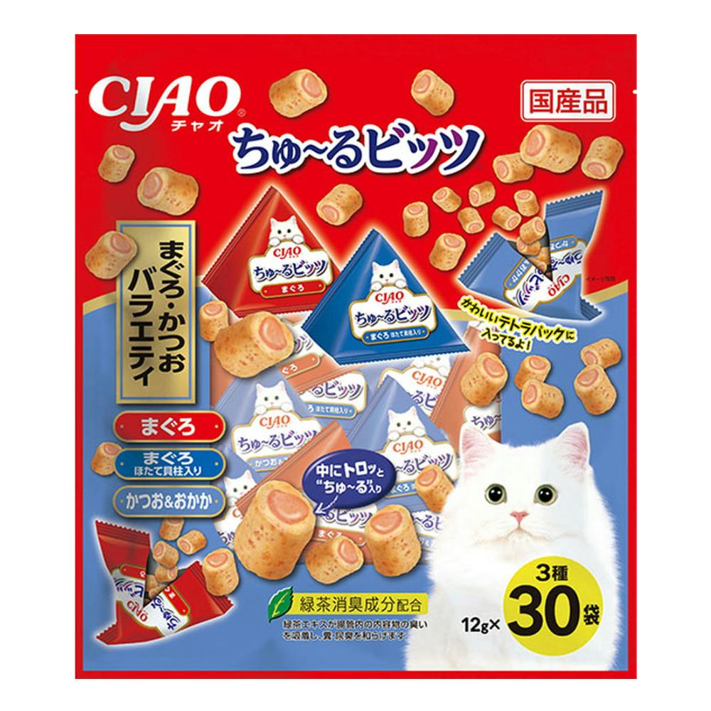 ちゅ～るビッツ鮪・鰹バラエティ12gx30P | おやつ（猫） 通販