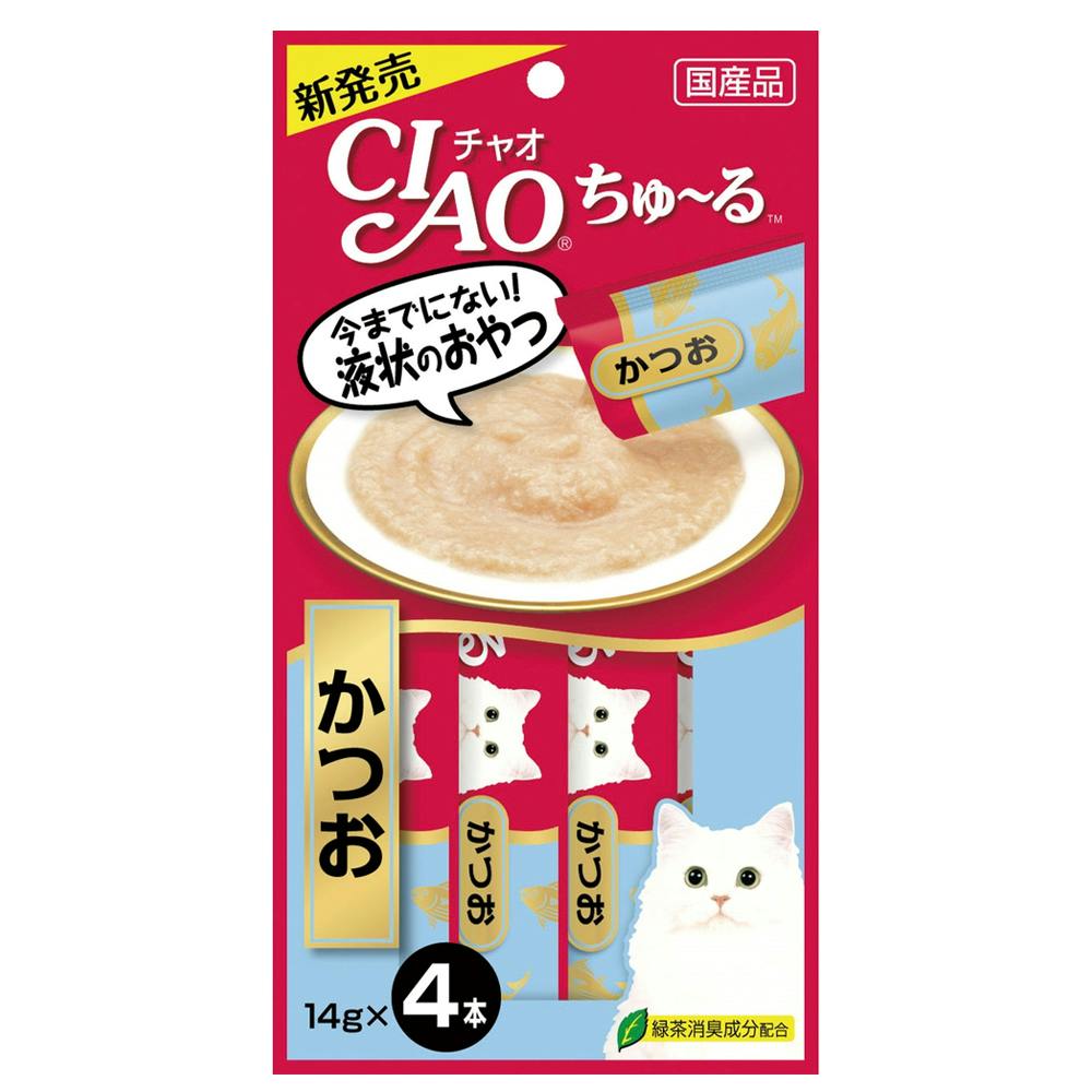 いなば CIAO ちゅ~る かつお 14g×4本 ペースト・ウェットタイプおやつ(猫) いなば CIAO ちゅ~る かつお 14g×4本 ペースト・ウェットタイプおやつ(猫)