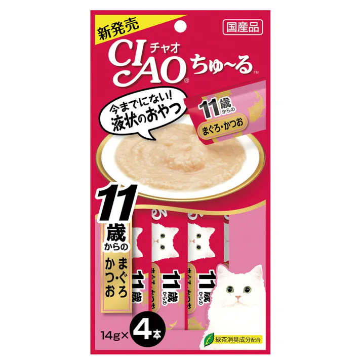 いなば CIAO ちゅ~る 11歳からのまぐろ・かつお 14g×4本