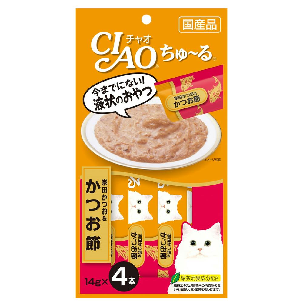 いなば CIAO ちゅ～る 宗田かつお＆かつお節 14g×4本 | ペット用品（猫 ...