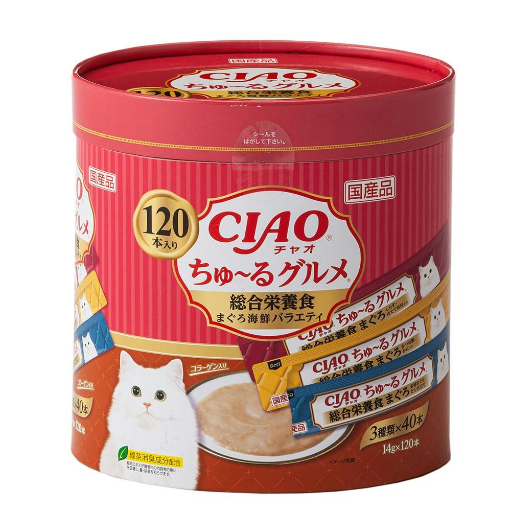 CIAO ちゃお ちゅ～る グルメ 総合栄養食 まぐろ海鮮バラエティ 120本入り｜ホームセンター通販【カインズ】