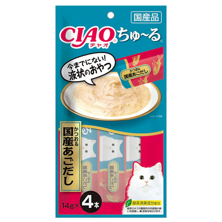 ちゅ~る かつお&国産あごだし 14g×4本