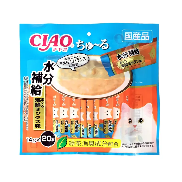 CIAO ちゅ~る 水分補給 まぐろ海鮮ミックス味 14g×20本
