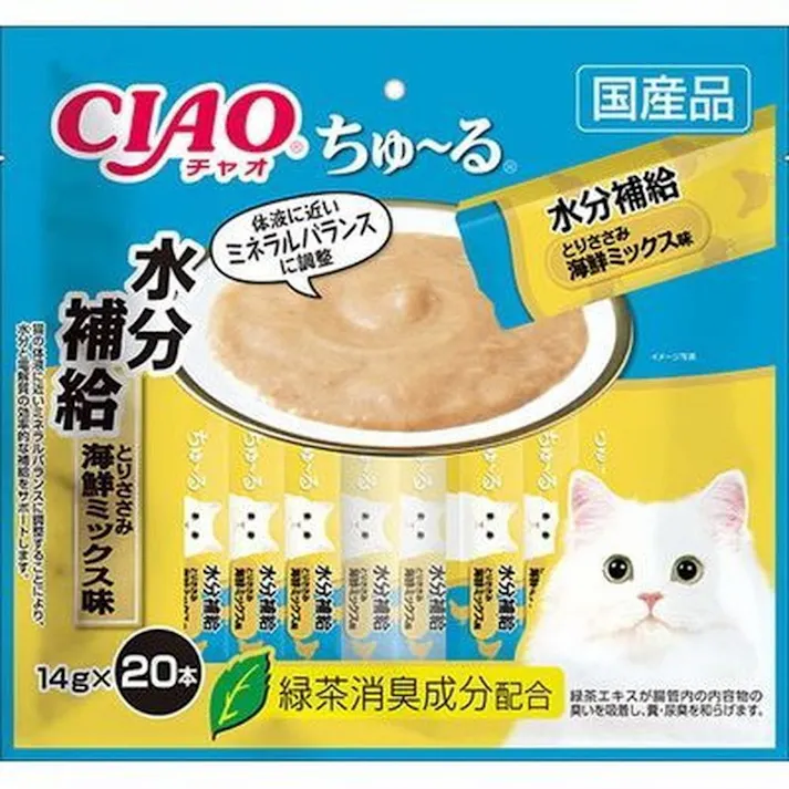 CIAO ちゅ~る 水分補給 とりささみ海鮮ミックス味 14g×20本(販売終了)