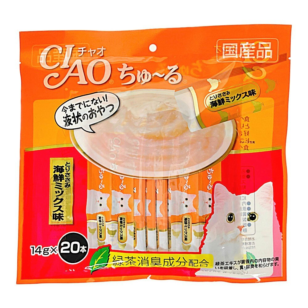 いなば ＣＩＡＯ ちゅ～る とりささみ 海鮮ミックス味 １４ｇ×２０本入り｜ホームセンター通販【カインズ】