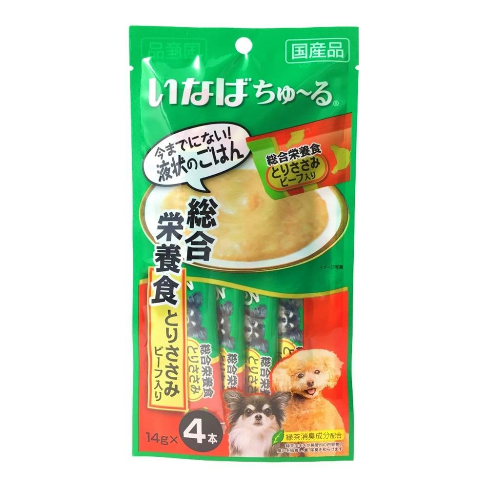 いなば 犬用ちゅ～る 総合栄養食 とりささみビーフ入り 14g×4本