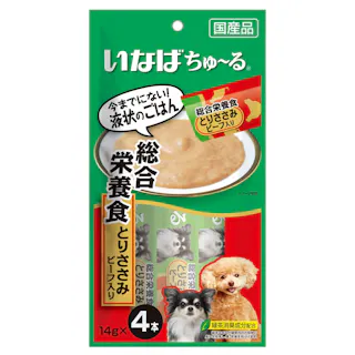 いなば 犬用ちゅ~る 総合栄養食 とりささみビーフ入り 14g×4本