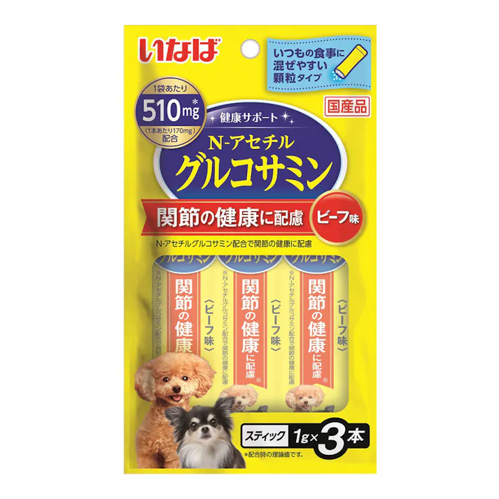 【10倍ポイント対象】いなば 犬用 健康サポートスティック グルコサミン 1g×3本