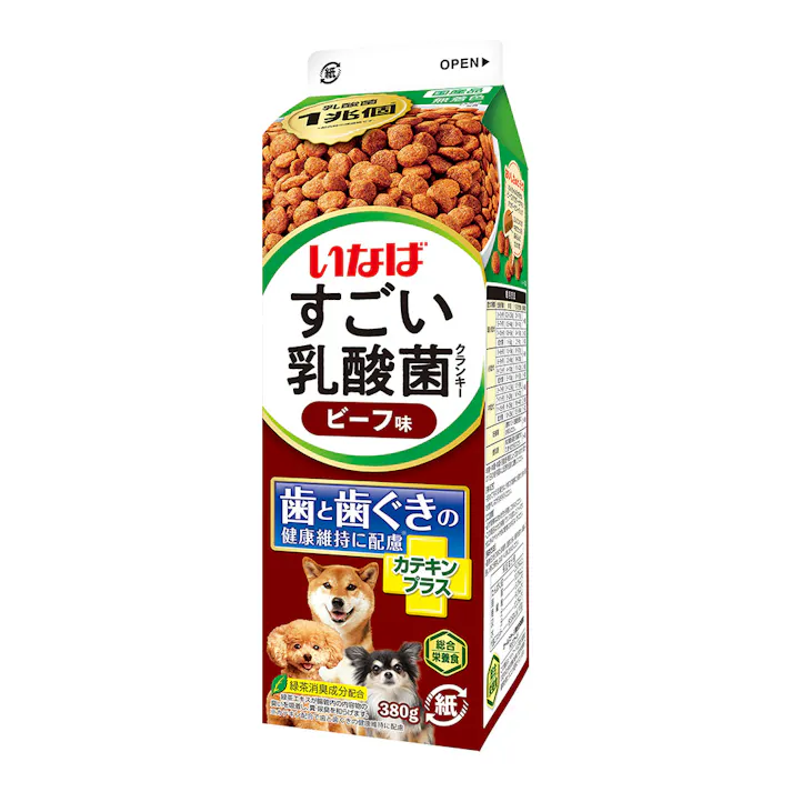 いなば すごい乳酸菌クランキー 牛乳パック ビーフ味 380g