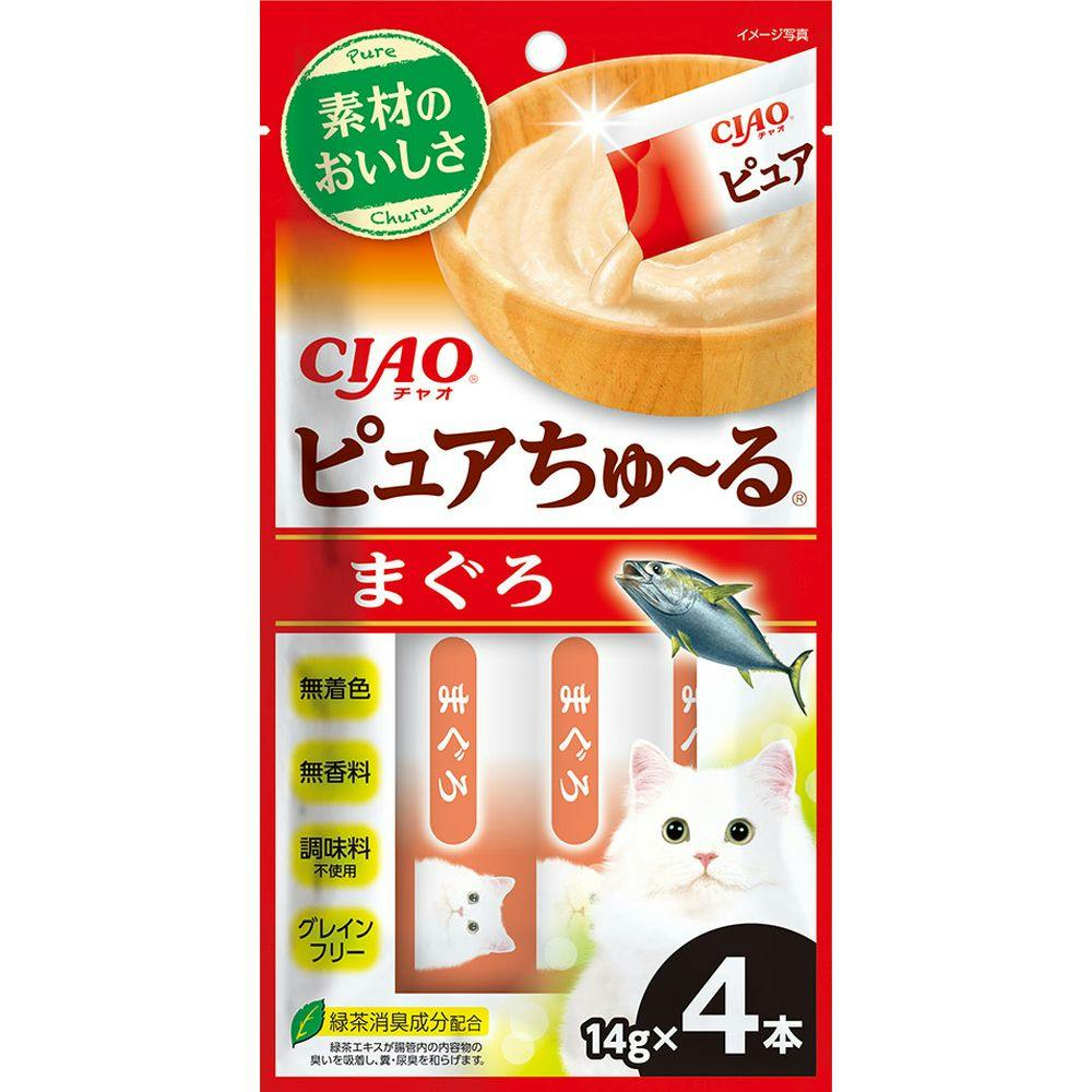 （新品未開封）4本×100袋　チャオ　ピュアちゅーる　まぐろ　まとめ売り いなば チャオ ピュアちゅ～る まぐろ 14g×4本 | ペット用品（猫