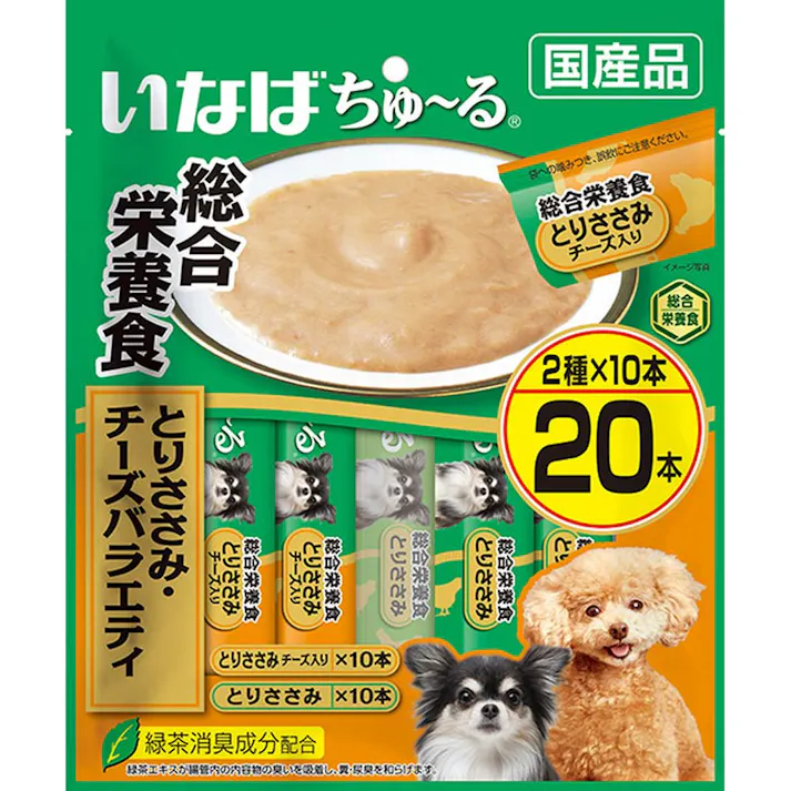 ちゅ~る 総合栄養食 とりささみ・チーズバラエティ 14g×20本 犬用