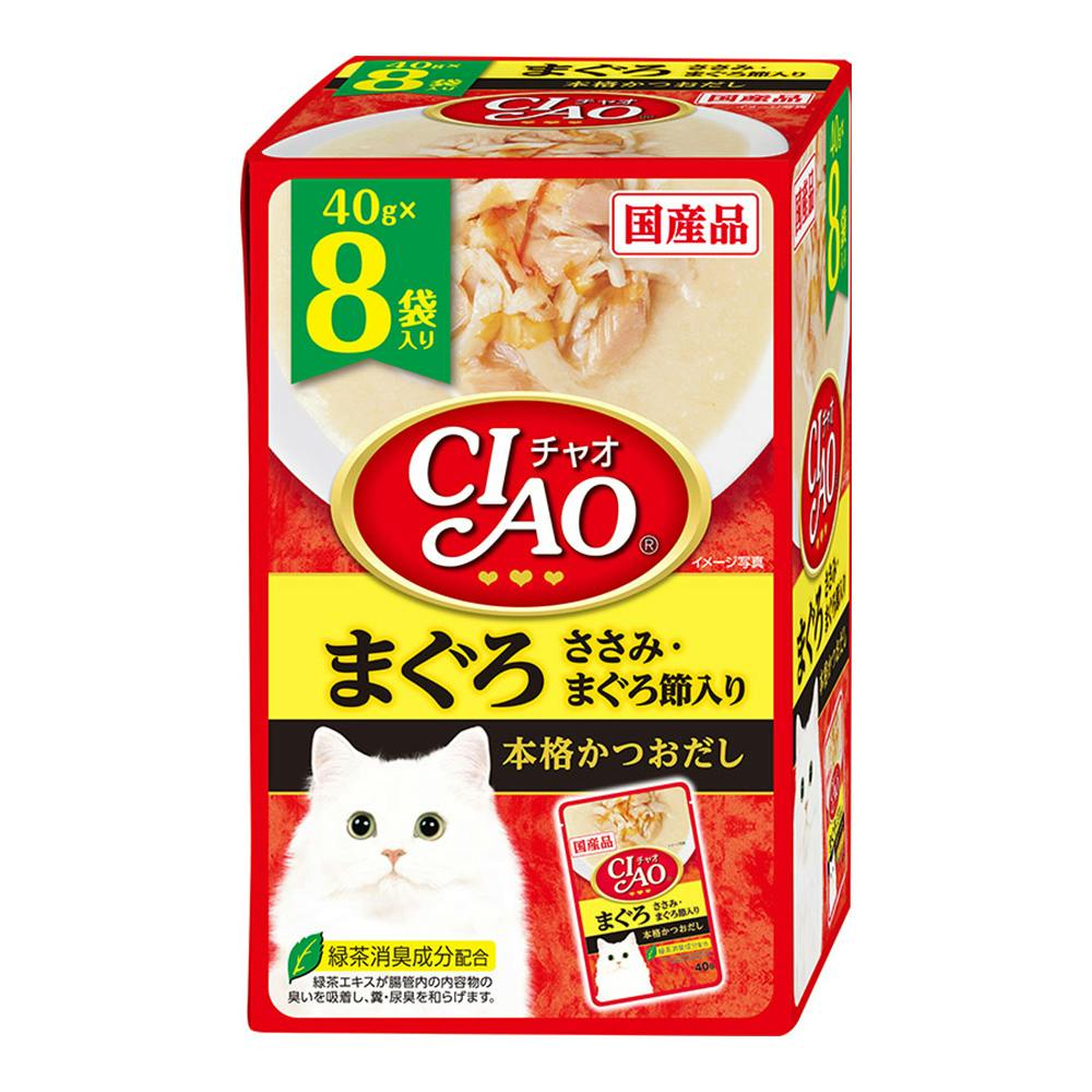 CIAOパウチ8個パックまぐろささみ・まぐろ節入り 猫用ウェットフード(パウチ) CIAOパウチ8個パックまぐろささみ・まぐろ節入り 猫用ウェットフード(パウチ)
