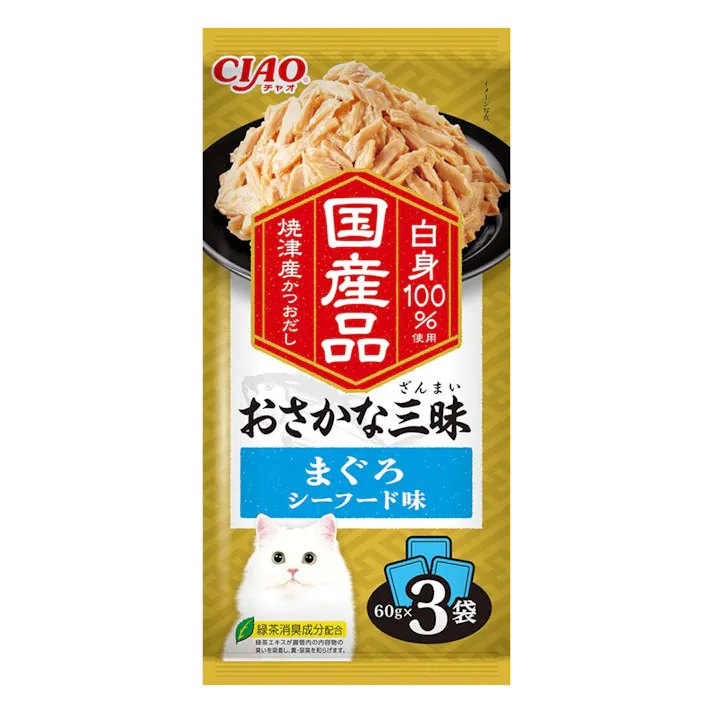 CIAO おさかな三昧 まぐろ シーフード味 60g×3袋入