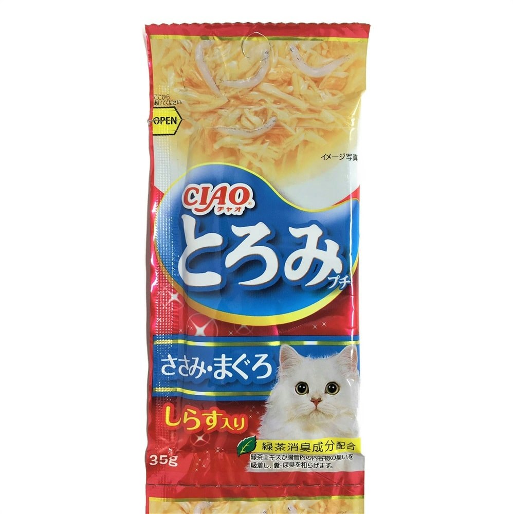 華麗 80g チャオ カツオ節入り 焼かつお いなば とろみ ささみ A-48 キャットフード