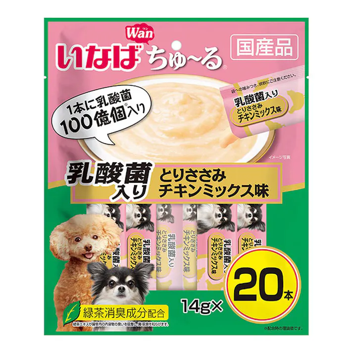 Wanちゅ~る 乳酸菌入り とりささみチキンミックス味 14g×20本(販売終了)