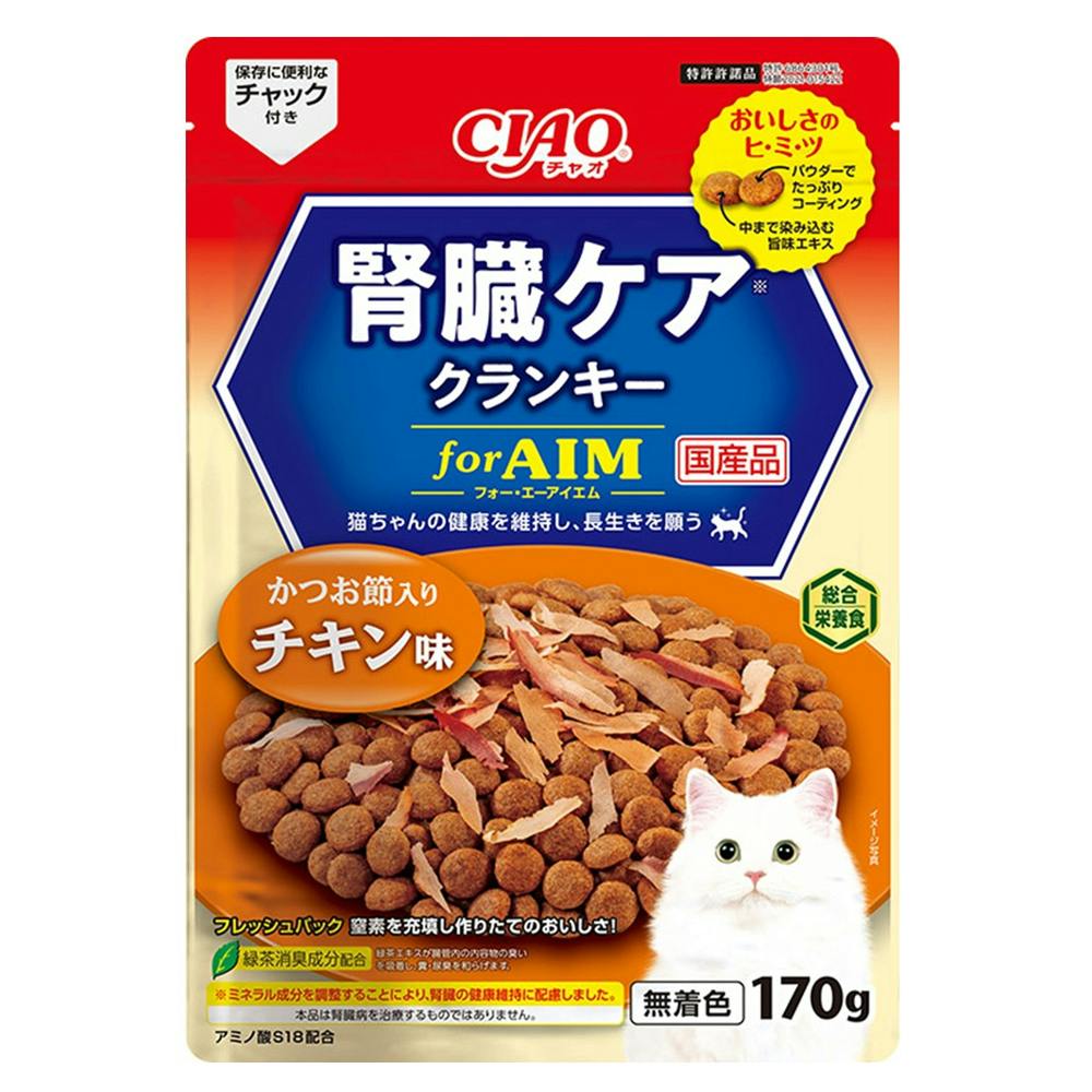 腎臓ケアクランキー かつお節入り チキン味 170g | キャットフード