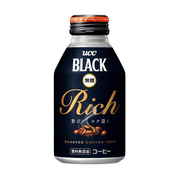 【ケース販売】UCC BLACK無糖 RICH リキャップ缶 275g×24本(販売終了)