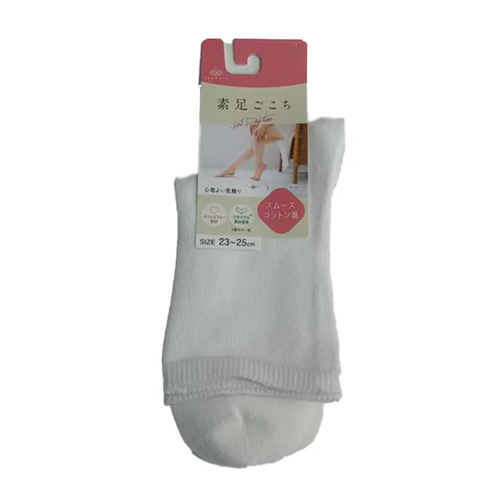 婦人靴下 素足ごこち 無地 オフ 23.0cm-25.0cm