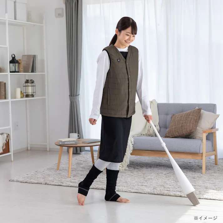 靴下サプリ まるでこたつ レッグウォーマー クロ フリーサイズ