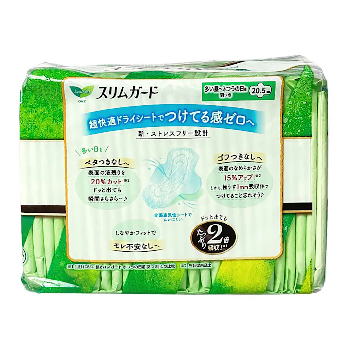 ロリエ スリムガード 多い昼~ふつうの日用 羽つき 28個