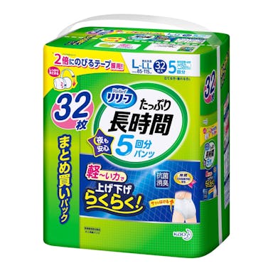 花王 リリーフ パンツタイプ たっぷり長時間 L-LL まとめ買いパック 32枚