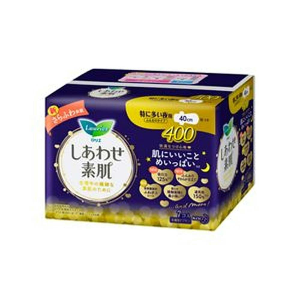 花王 ロリエ しあわせ素肌 ふんわりタイプ 特に多い夜用400 羽つき 7個