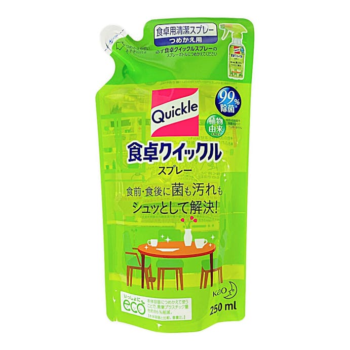 花王 食卓クイックルスプレー ほのかな緑茶の香り 詰替 250ml