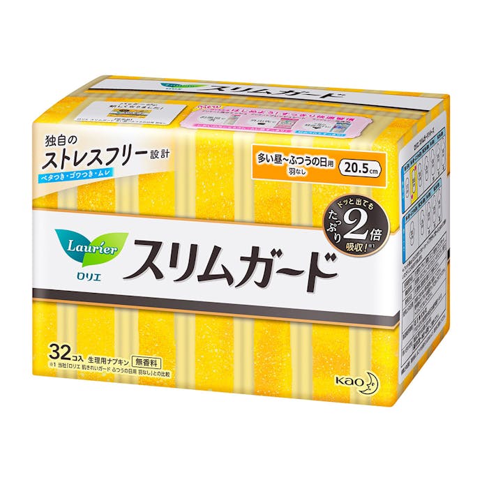 花王 ロリエ スリムガード 多い昼～ふつうの日用 羽なし 32個