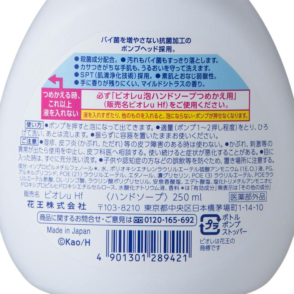 花王 ビオレu 泡ハンドソープ ポンプ 250ml(販売終了) | ヘルスケア