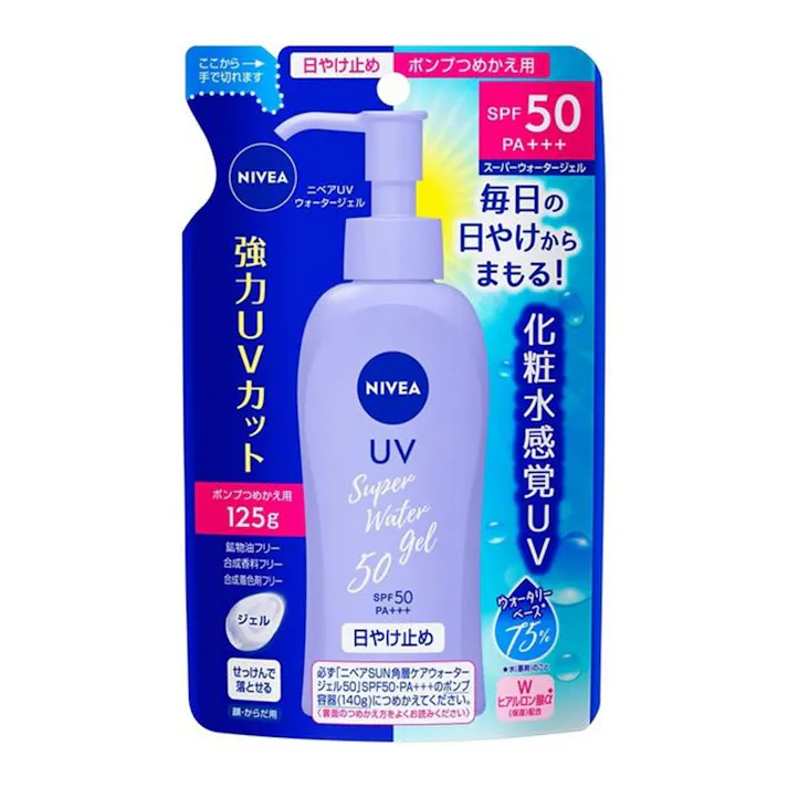 ニベア UV ウォータージェル SPF50 PA+++ ポンプつめかえ用 125g 顔 からだ