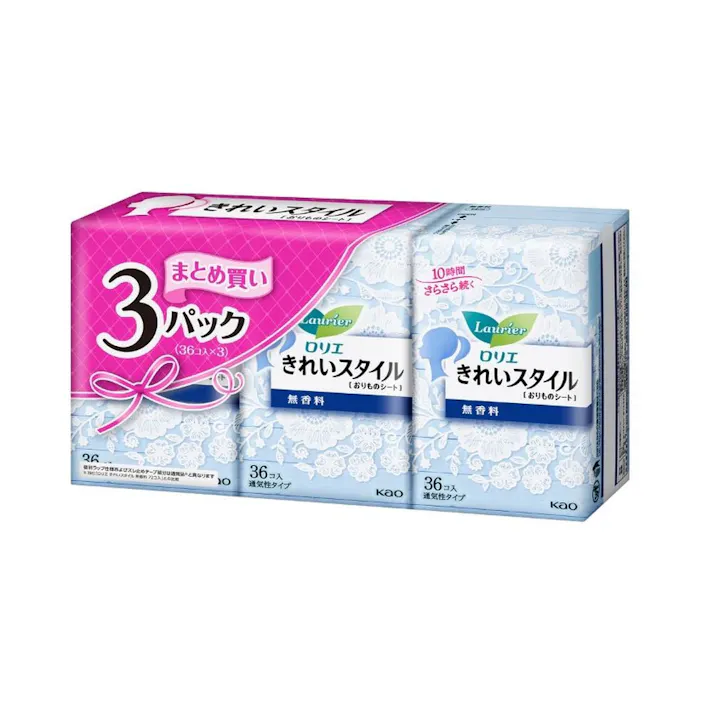 ロリエ パンティライナー きれいスタイル 無香料 36個×3パック