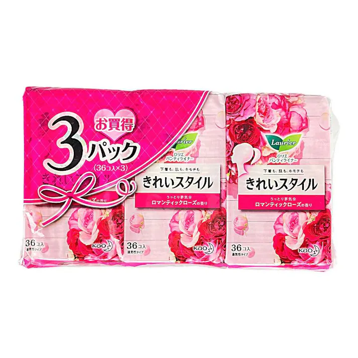 ロリエ パンティライナー きれいスタイル ロマンティックローズの香り 36個×3パック