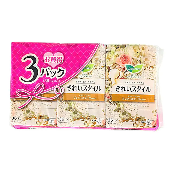 ロリエ パンティライナー きれいスタイル プレシャスブーケの香り 36個×3パック