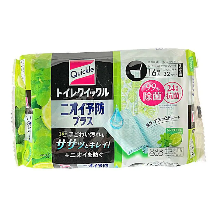 トイレクイックル ニオイ予防プラス シトラスミントの香り つめかえ用 16枚(販売終了)