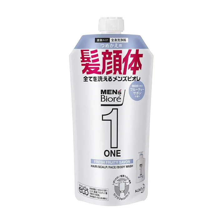 メンズビオレ ONE オールインワン全身洗浄料 フレッシュフルーティーサボン 詰替 340ml