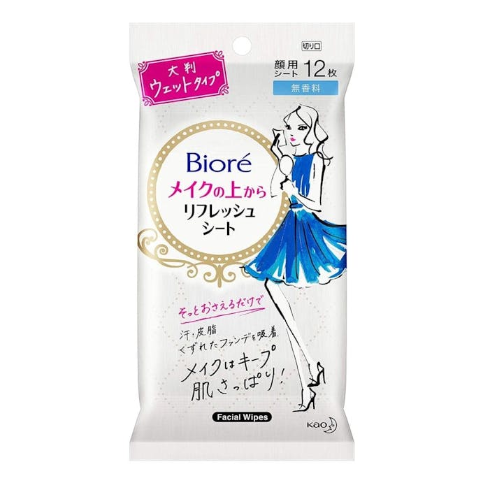 花王 ビオレ メイクの上からリフレッシュシート 無香料 12枚